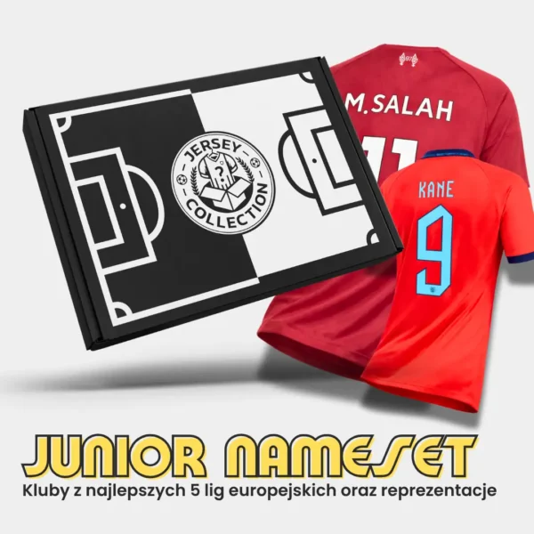 mystery box koszulka piłkarska junior z nazwiskiem piłkarza