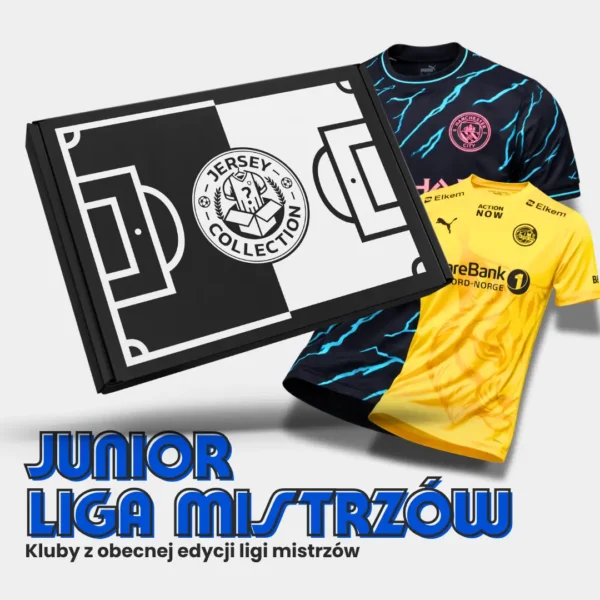 mystery box z koszulką piłkarską liga mistrzów dziecko