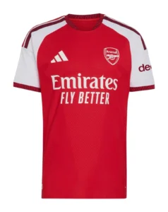 Domowa koszulka Arsenal FC 2026/27 adidas – czerwono-biała z subtelnym wzorem na materiale 
